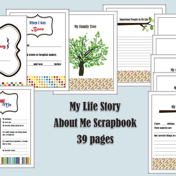 Life Story Book Template Etsy