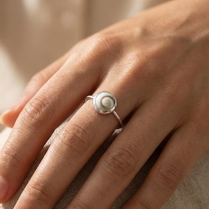 Muschel Ring Shiva Eye/ 925 Silber Ring mit Shiva Auge/ Sterling Silber Ring/ Muschel Schmuck/ Beach Ring