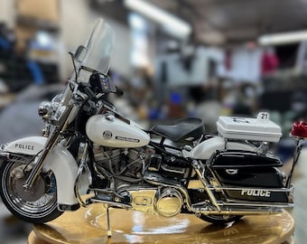 SF・ファンタジー・ホラー T3 1/10 Mini Bike R/C T-850 & Police Franklin Mint Harley Davidson Electra Glide Police Patrol - Boxed