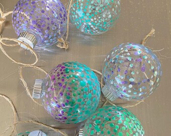 Hand painted Dot ornaments - Pet Safe - non-breakable