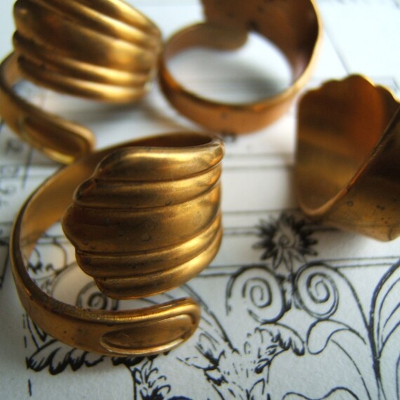 1 pc Raw Brass Adjustable Spoon Rings RB-559