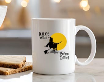 Witch Before Coffee Mug, Halloween Gift, 11oz 15oz Ceramic Cup