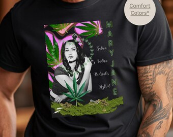 Comfort Colors Marijuana Plant T-Shirt, Artsy Stoner Gift