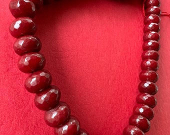 Natural Red Ruby Quartz Faceted Beads 12mm Rondelle