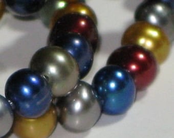 EYE CATCHING Multi colored Potato Pearls - 16inch - Goes with ANYTHING