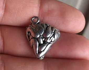 Pewter Human Small Intestine Organ Charm -zombie