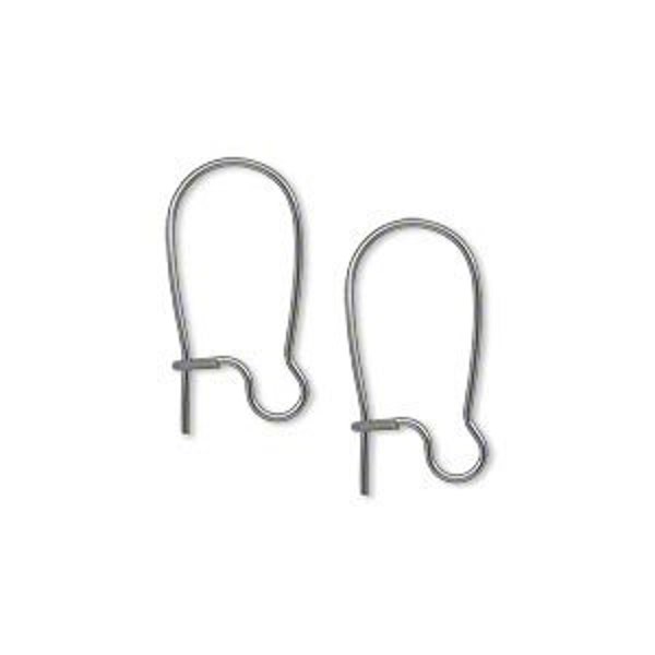 Gunmetal Plated Brass Kidney wires  -18mm -  21 gauge -5 pair