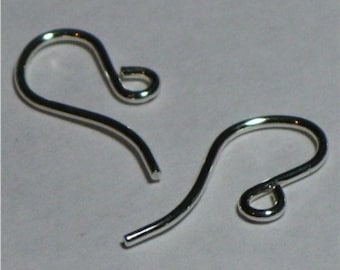May include: Two silver-toned earring hooks, each with a loop at the top and a curved wire extending down.
