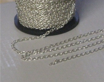 Sterling Silver 2x1.5mm Cable Chain (5 ft)
