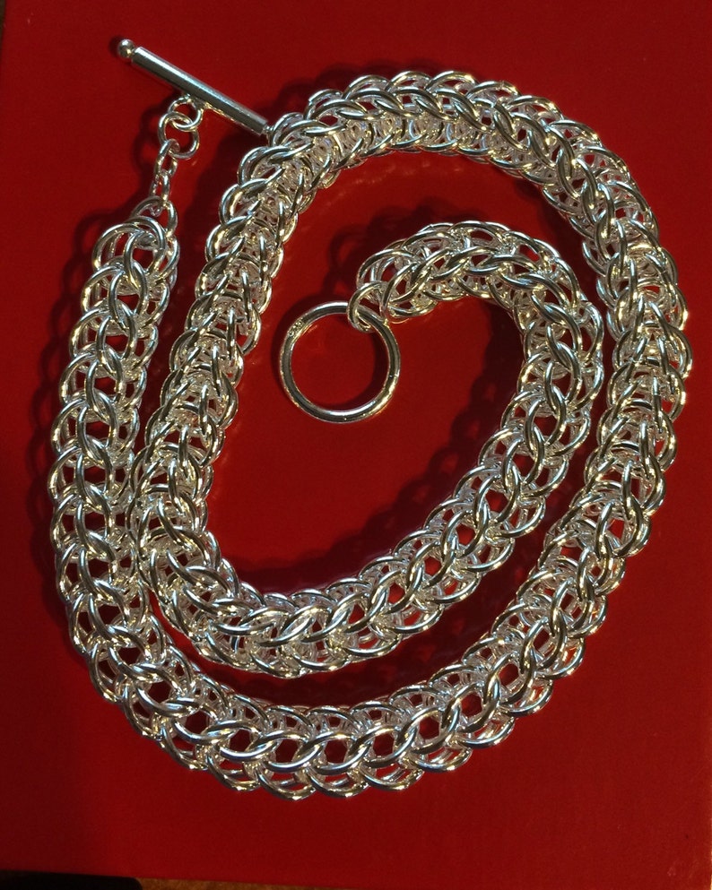 Silver Full Persian Chainmaille necklace image 2