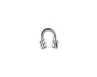 Sterling Silver wire guards, Accu-Guard, 4x3mm,  inside diameter .56mm (pkg 10)