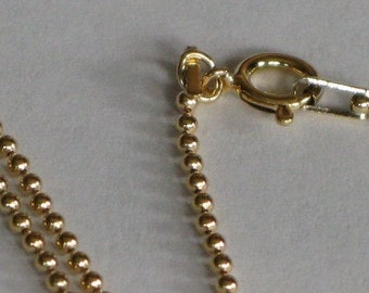 12 kt Gold Filled 1.5mm Ball Chain - 18 inches