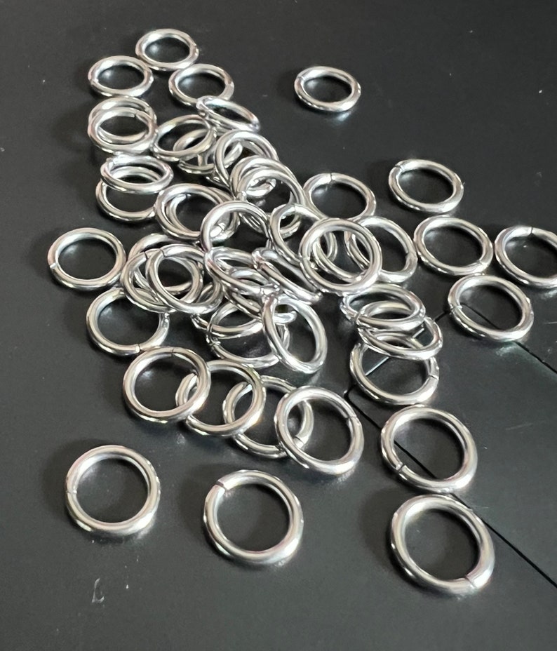 Reserved 7mm 316 split stainless steel jump ring 18ga image 2