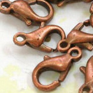 Antiqued Copper Finished Lobster Clasp - 5 pc- 11x7mm