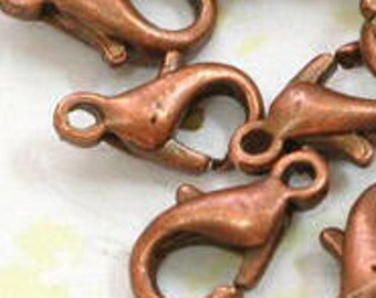 Antiqued Copper Finished Lobster Clasp - 5 pc- 11x7mm