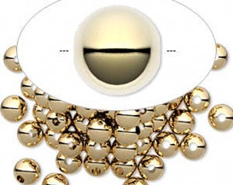 14 Kt Gold Filled 2mm Round smooth beads (Pk 100)