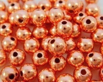 Gorgeous Copper Smooth Rounds 4mm - BULK- DESTASH- (50)