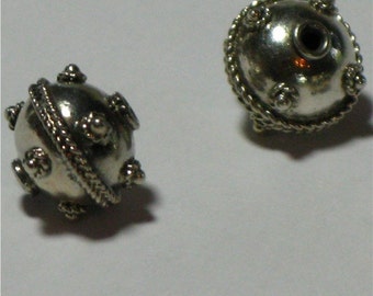 Sterling silver focal beads, Bali bead (1)