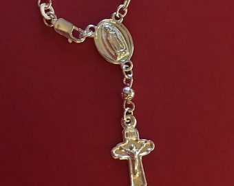 Sterling Silver Crucifix Bracelet with Mary -- SALE