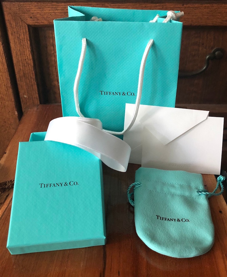 NEW Robin Egg Blue Tiffany Jewelry Box Tissue White Ribbon & Etsy