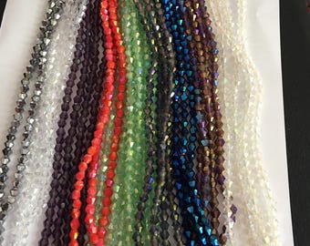 4mm Czech Crystal Bicones - all colors/