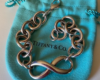 Vintage Tiffany & Co Old Style Large Link Infinity Bracelet 925