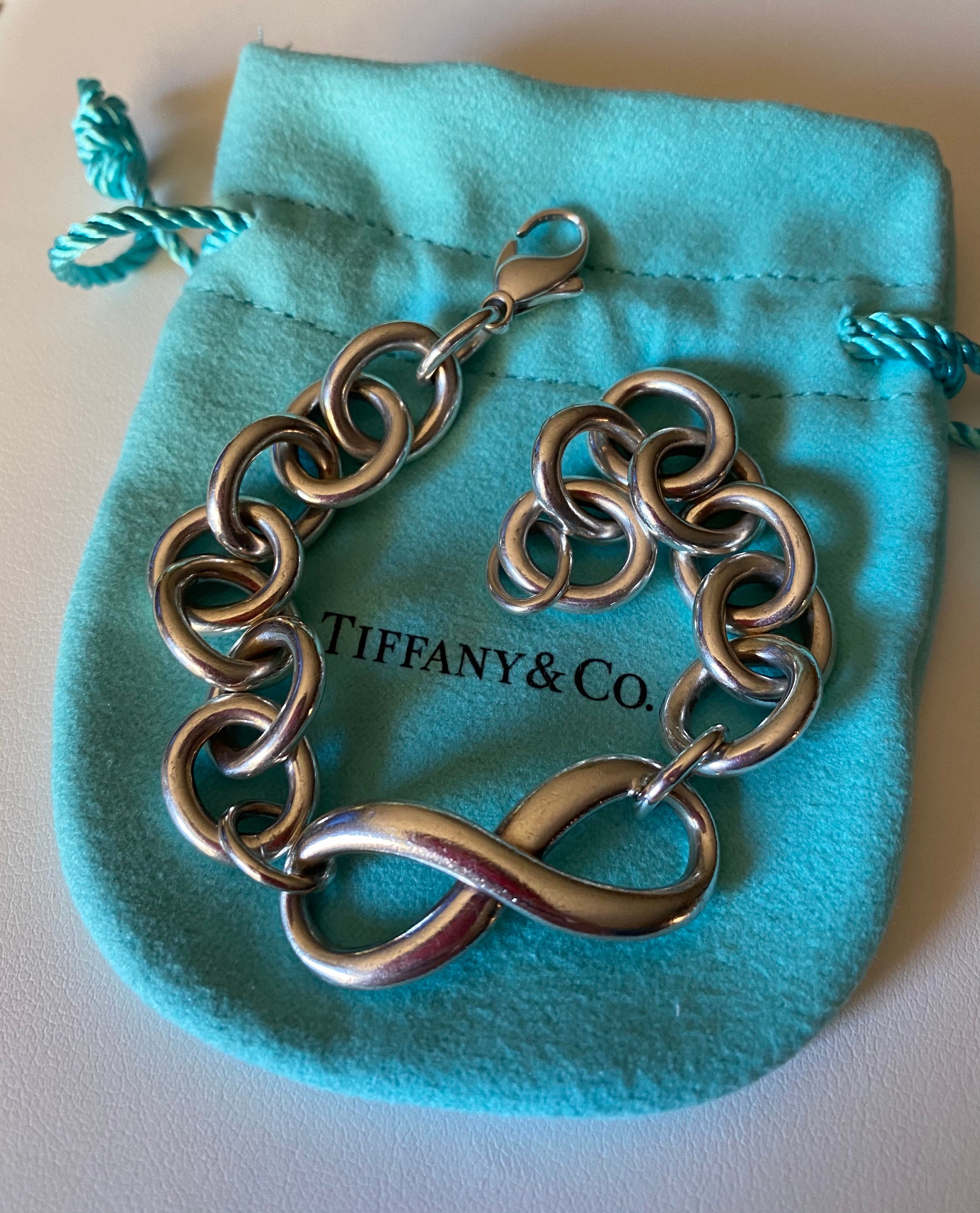 Vintage Tiffany & Co Old Style Large Link Infinity Bracelet Vintage Tiffany & Co Old Style Large Link Infinity Bracelet