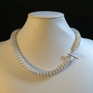 Silver Full Persian Chainmaille necklace image 3