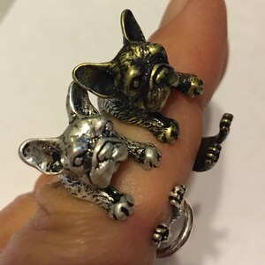 Anillo de Bulldog Francés / Anillo de bufanda / Colgante / Anillo de servilleta