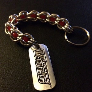 Handmade Tennessee VOLS Chainmaille keychain