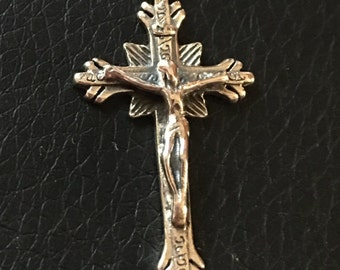 Antiqued Sterling Silver Crucifix Pendant 31x19mm