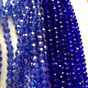 6mm Faceted Round Light Pacific Blue AB Chinese Crystals