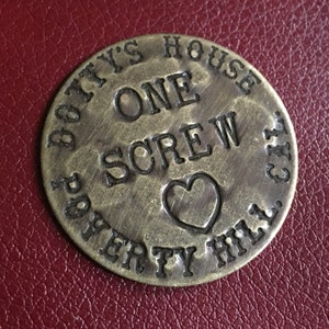 Dotty’s House -Vintage Antiqued Brass Brothel Token-Dotty&#39;s House-