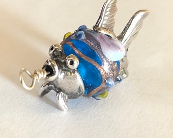 Sterling Silver Fish Bead Cap Charm (1)
