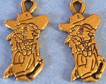 Ole Man Mascot gold finished pewter charm (2)   23x11mm