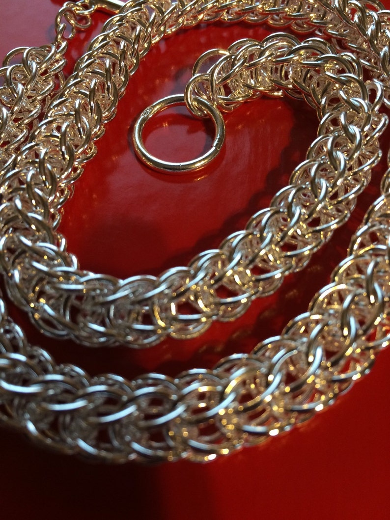 Silver Full Persian Chainmaille necklace image 5