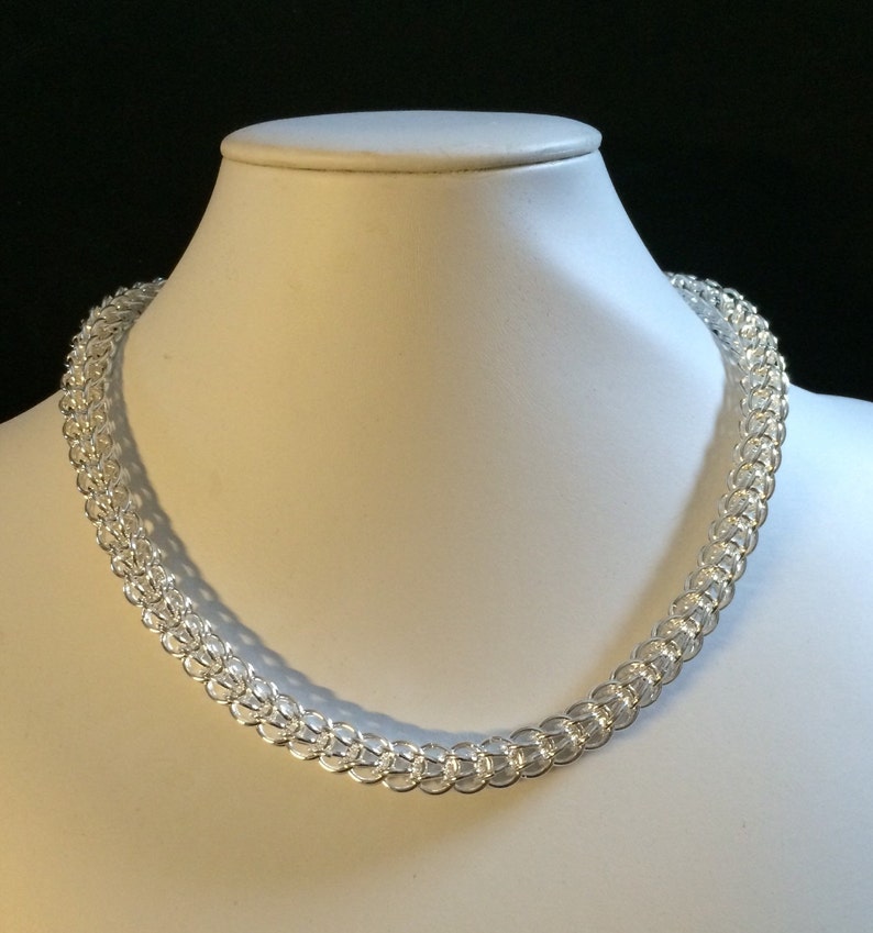 Silver Full Persian Chainmaille necklace image 1