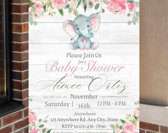 Floral Baby Shower Welcome Sign Digital Download | Vertical Poster | Editable Template | Instant Printable