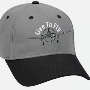 Live To Embroidered Hat Baseball Cap New Flying Aviation Airplane