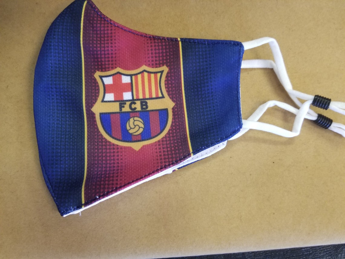Barcelona Football Soccer Team Face Mask Etsy