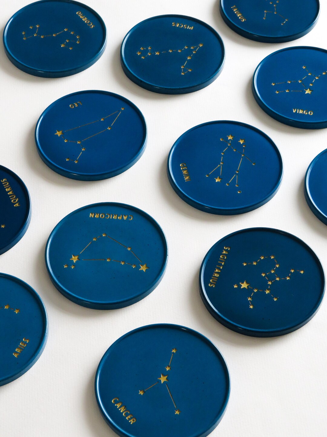 Constellations Coasters Blue Zodiac Constellation Coasters. Handmade, Sustainable Home Decor ...