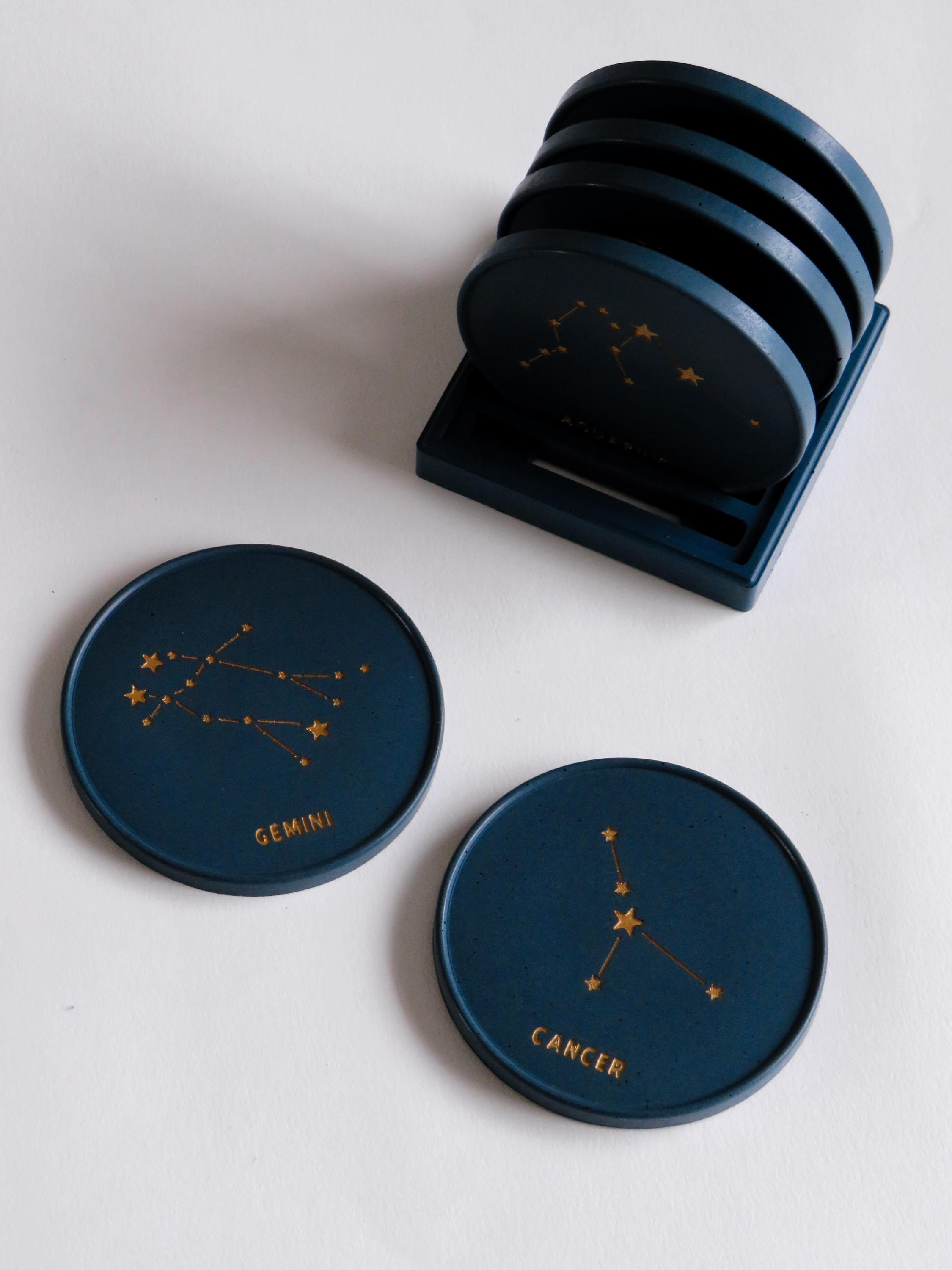 Constellations Coasters Blue Zodiac Constellation Coasters | Handmade, Sustainable Home Decor ...
