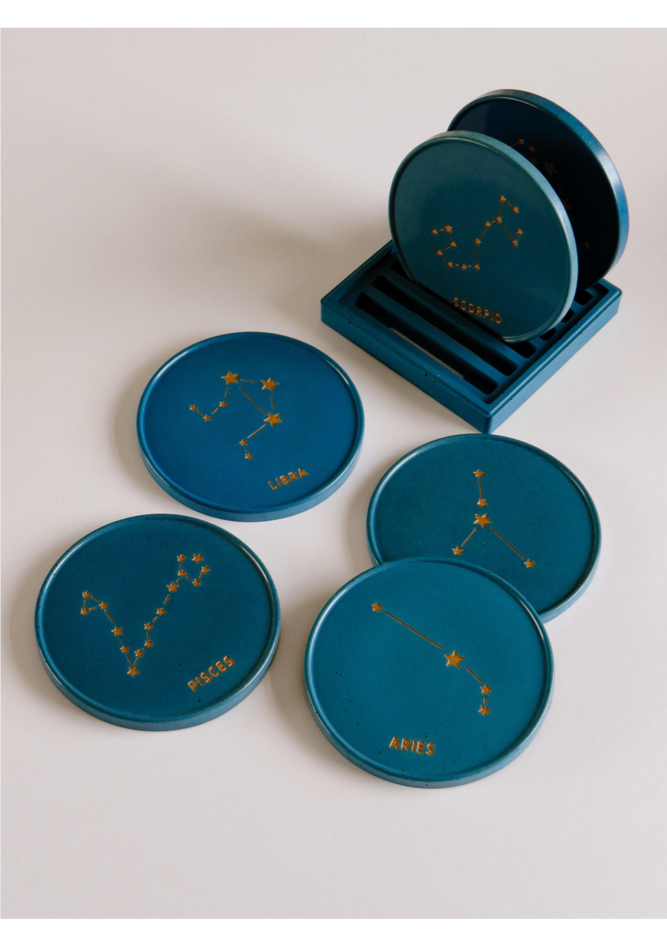 Constellations Coasters Blue Zodiac Constellation Coasters. Handmade, Sustainable Home Decor ...