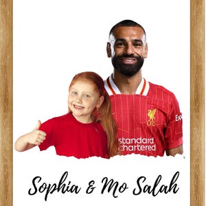 Portrait numérique de football| Cadeau de football personnalisé | Portrait de Mo Salah| Cadeau Liverpool | Fan de football| Football| Cadeau d'anniversaire | Fan de football
