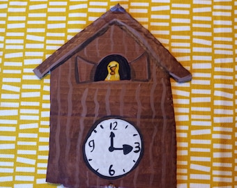 Knock Knock It's Us cardboard prop hand painted Cuckoo Clock