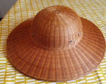 Vintage Wicker Safari Hat decorative Sun hat