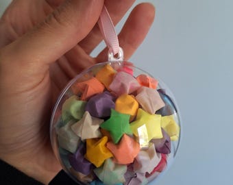 3 inch Origami Star Filled Globe Christmas Ornament