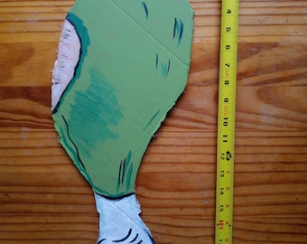 Knock Knock It's Us cardboard prop hand painted Dino Drumstick