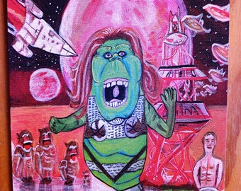 Slimerella 5 by 7 inch art print
