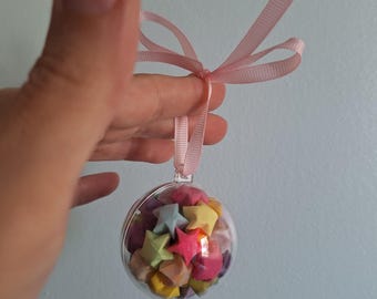 2 inch Origami Star Filled Globe Christmas Ornaments